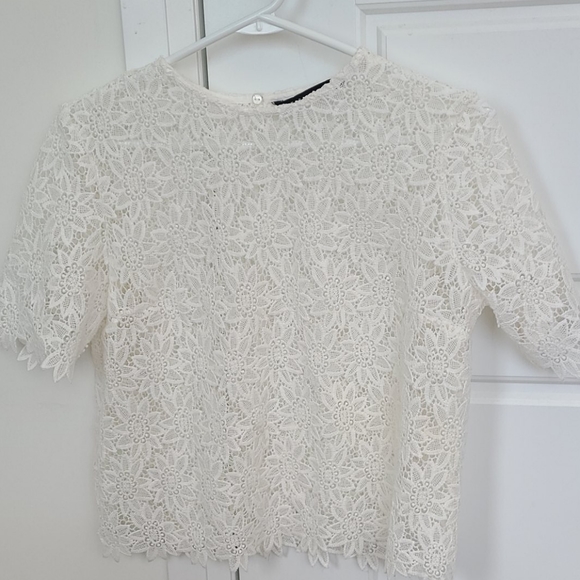 Zara White Lace Top - Picture 1 of 10